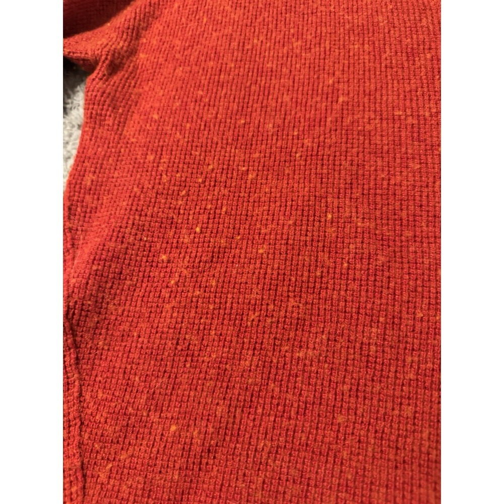 Madewell Women's Asherton Wool Red Waffle Knit Thermal Henley Sweater Size Small - Picture 7 of 9